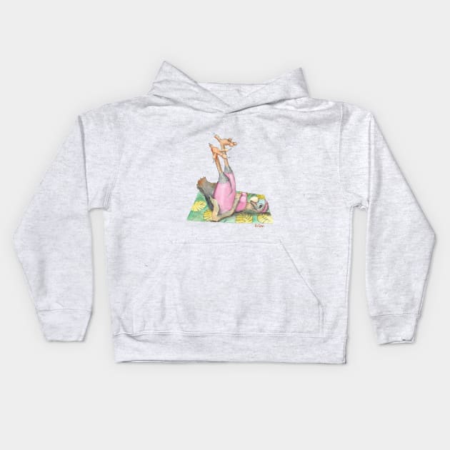 Dodo on the Yoga Matt Kids Hoodie by The Dodo Gallery